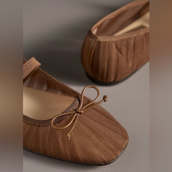 Dolce Vita Raeven Tulle Ballet Flats Mid Brown 9.5 NWT - Picture 3 of 5